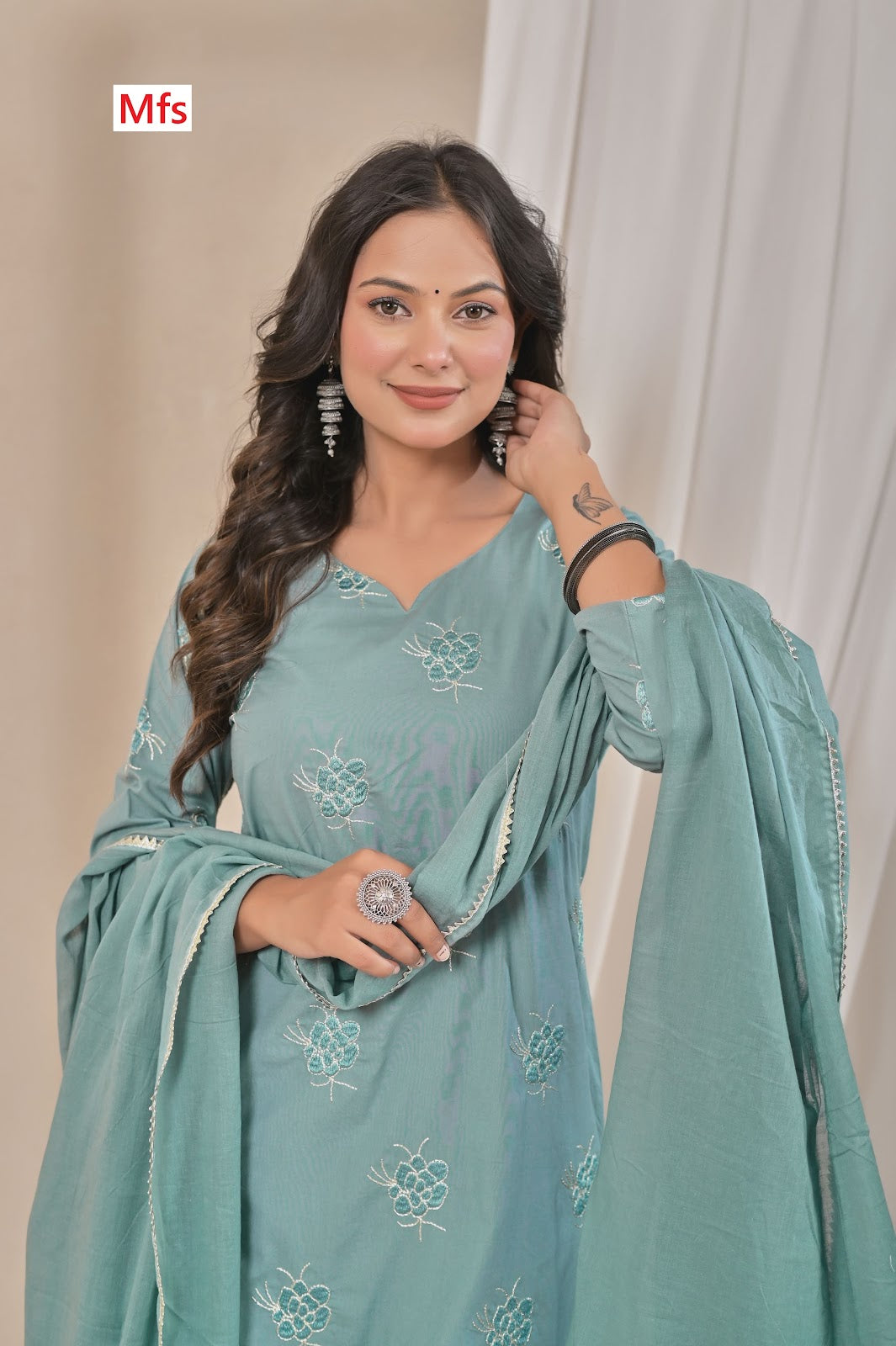 Butti Pattern 1006 Mfs Readymade Cotton Pant Suits Wholesaler India