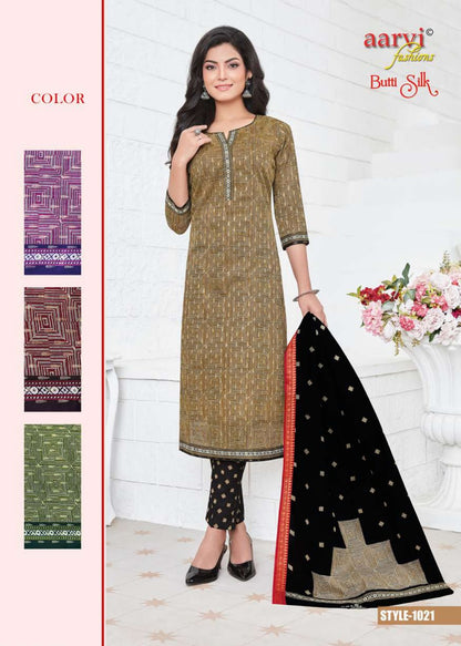 Butti Silk Aarvi Fashions Cambric Pant Style Suits Wholesaler Gujarat
