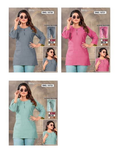 Buttons Sleeves Mmc Vatican Short Kurtis Wholesaler