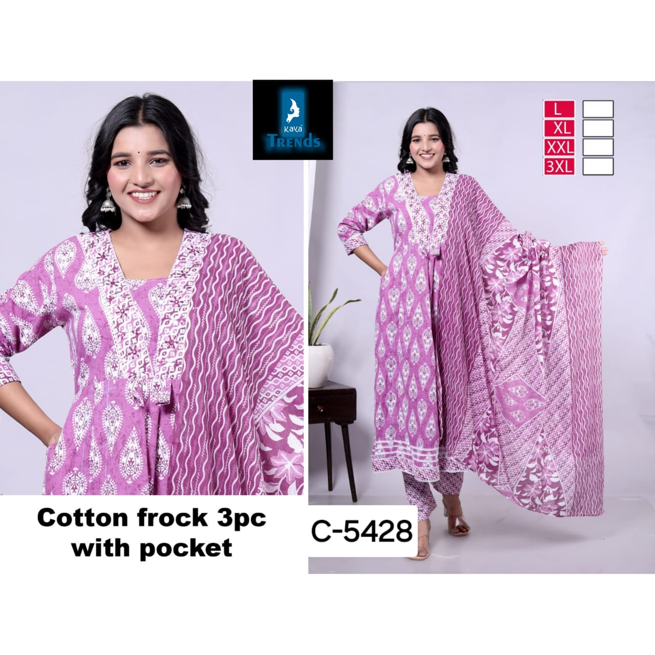 C-5424-5432 Kaya Cotton Readymade Anarkali Suits Exporter Ahmedabad