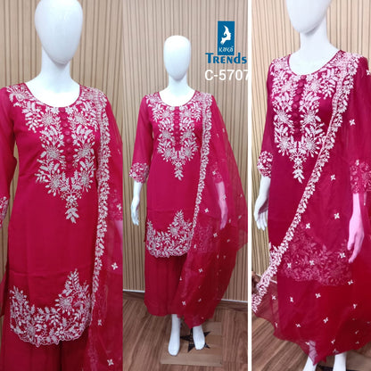 C 5705-5707 Kaya Vichitra Readymade Plazzo Style Suits Exporter