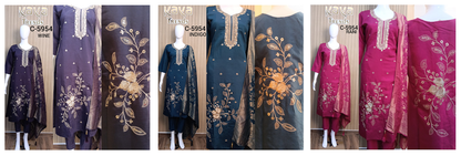 C 5954 Kaya Roman Silk Readymade Pant Style Suits Exporter Ahmedabad
