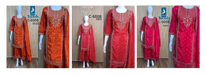 C 6008 Kaya Silk Readymade Plazzo Style Suits Exporter Gujarat