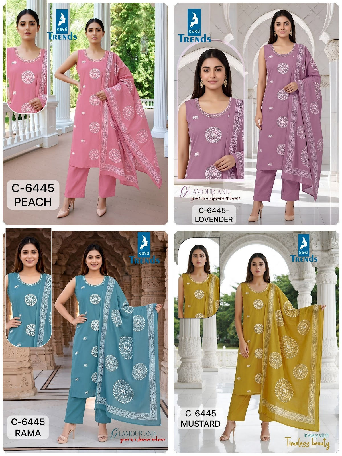 C 6445 Kaya Trends Readymade Cotton Pant Suits Supplier