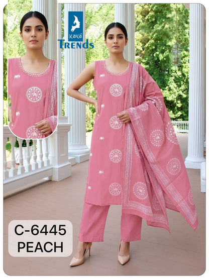 C 6445 Kaya Trends Readymade Cotton Pant Suits Supplier
