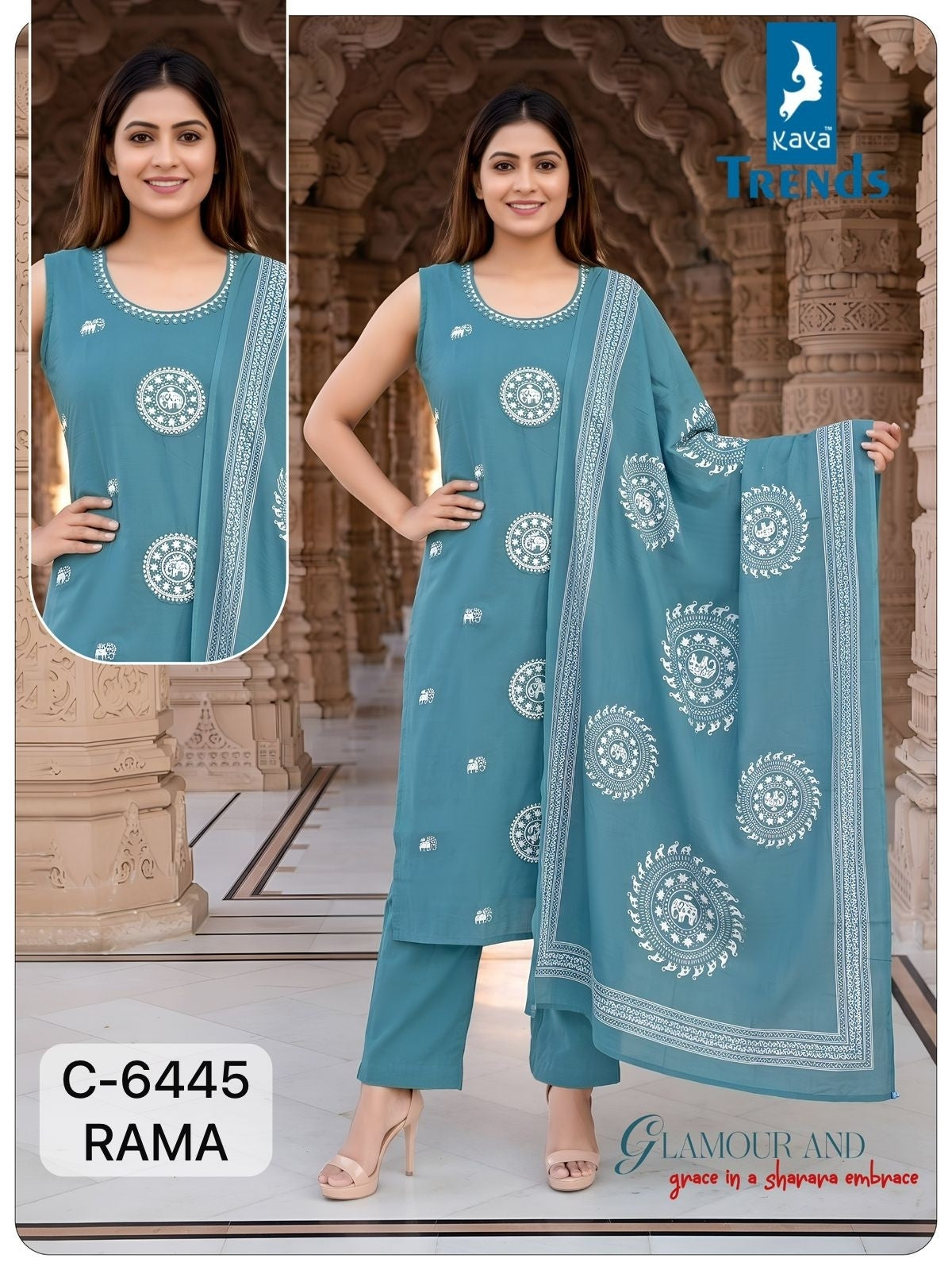 C 6445 Kaya Trends Readymade Cotton Pant Suits Supplier