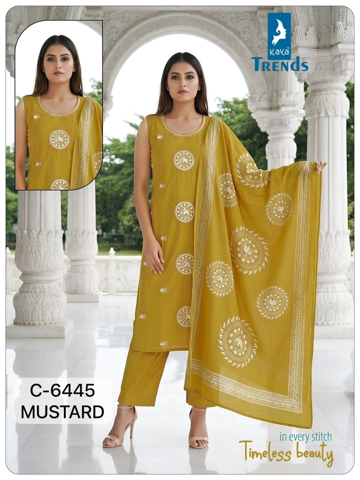 C 6445 Kaya Trends Readymade Cotton Pant Suits Supplier