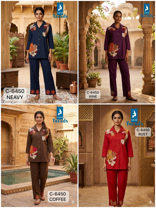 C 6450 Kaya Trends Dhabu Cotton Co Ord Set Wholesaler Gujarat