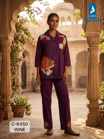 C 6450 Kaya Trends Dhabu Cotton Co Ord Set Wholesaler Gujarat