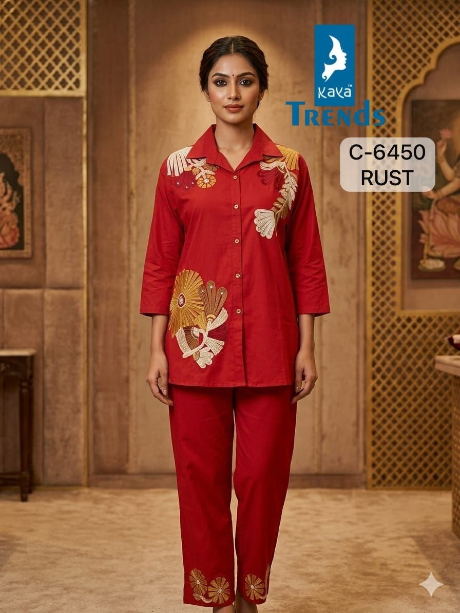 C 6450 Kaya Trends Dhabu Cotton Co Ord Set Wholesaler Gujarat