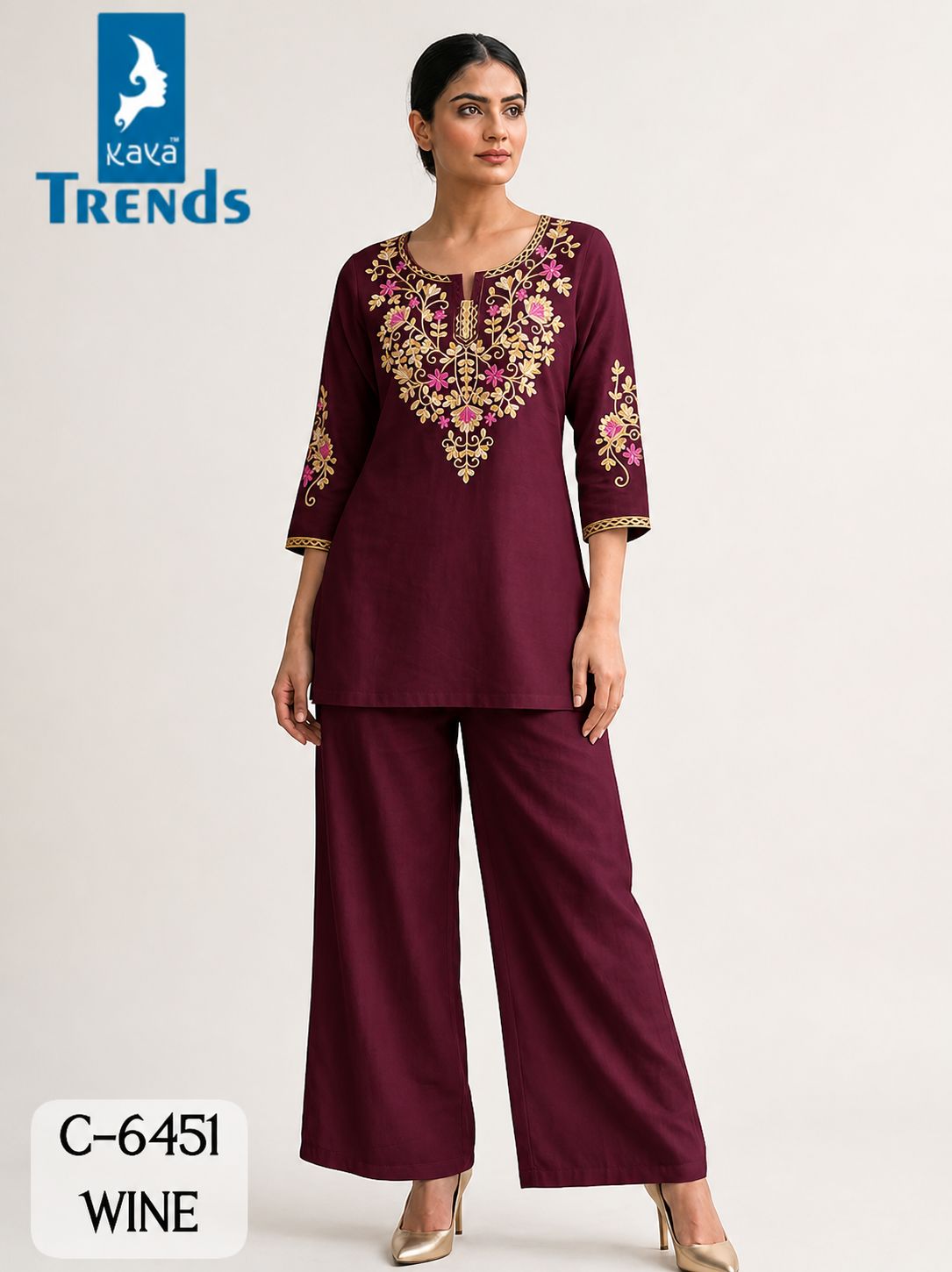 C 6451 Kaya Trends Rayon Co Ord Set Manufacturer Ahmedabad