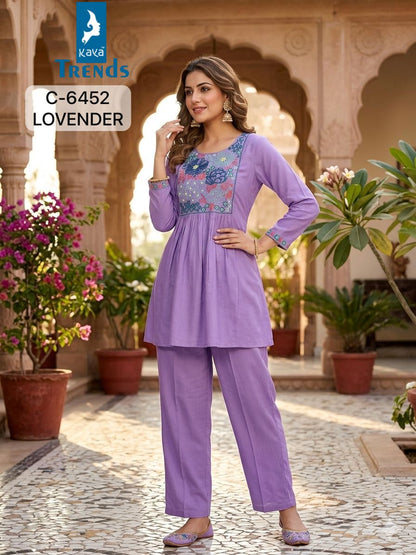 C 6452 Kaya Trends Rayon Co Ord Set Wholesaler Gujarat