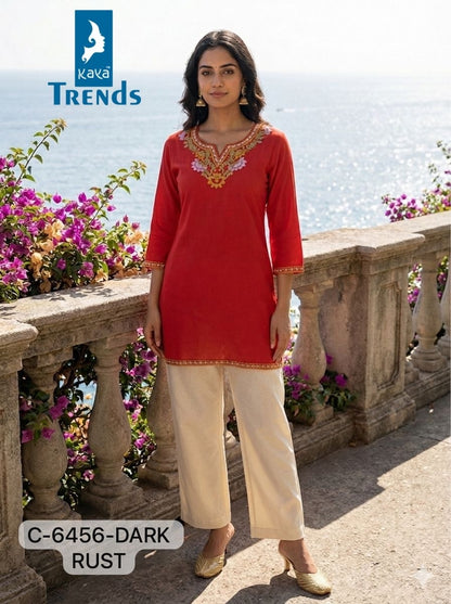 C 6456 Dark Kaya Trends Rayon Short Kurtis Wholesale Price