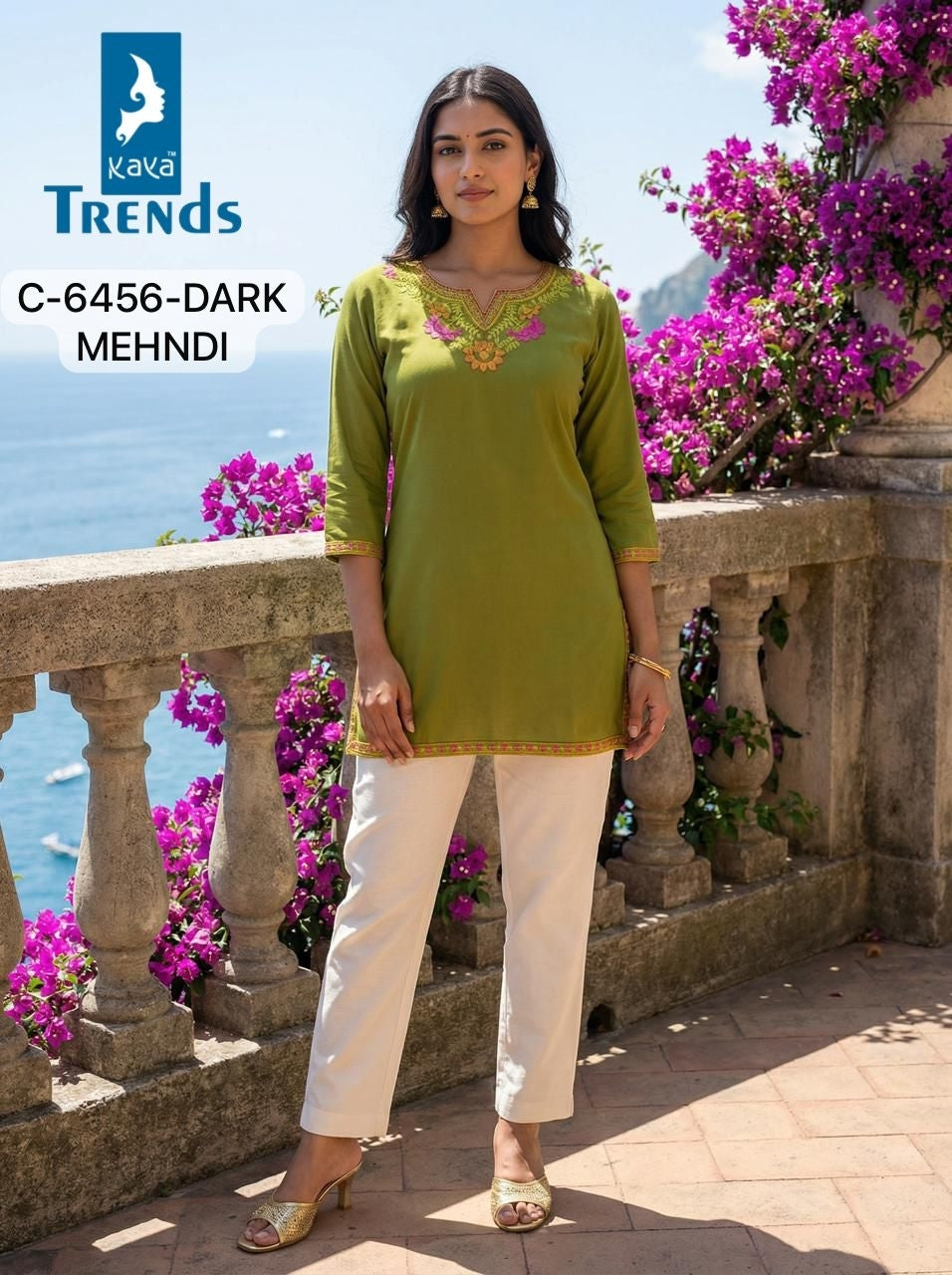 C 6456 Dark Kaya Trends Rayon Short Kurtis Wholesale Price