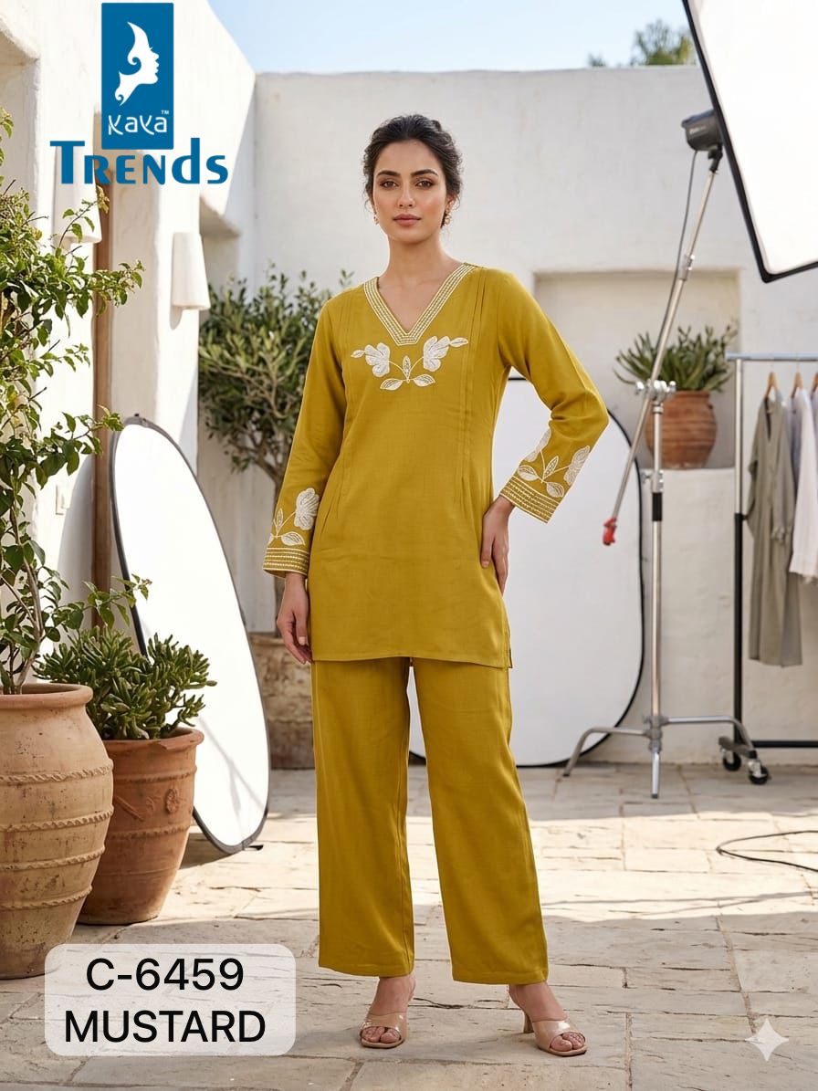 C 6459 Kaya Trends Rayon Co Ord Set Exporter Ahmedabad