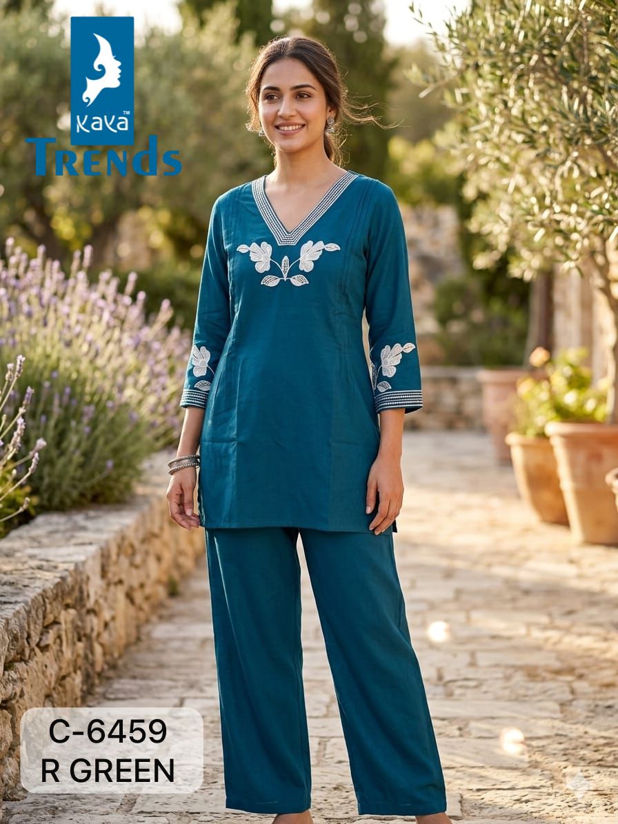 C 6459 Kaya Trends Rayon Co Ord Set Exporter Ahmedabad
