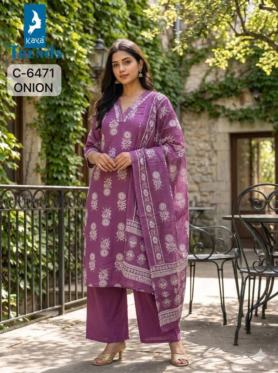 C 6471 Kaya Trends Rayon Readymade Plazzo Style Suits Manufacturer India
