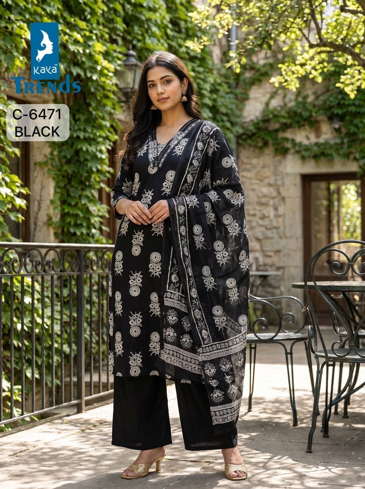 C 6471 Kaya Trends Rayon Readymade Plazzo Style Suits Manufacturer India