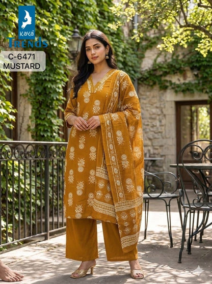 C 6471 Kaya Trends Rayon Readymade Plazzo Style Suits Manufacturer India