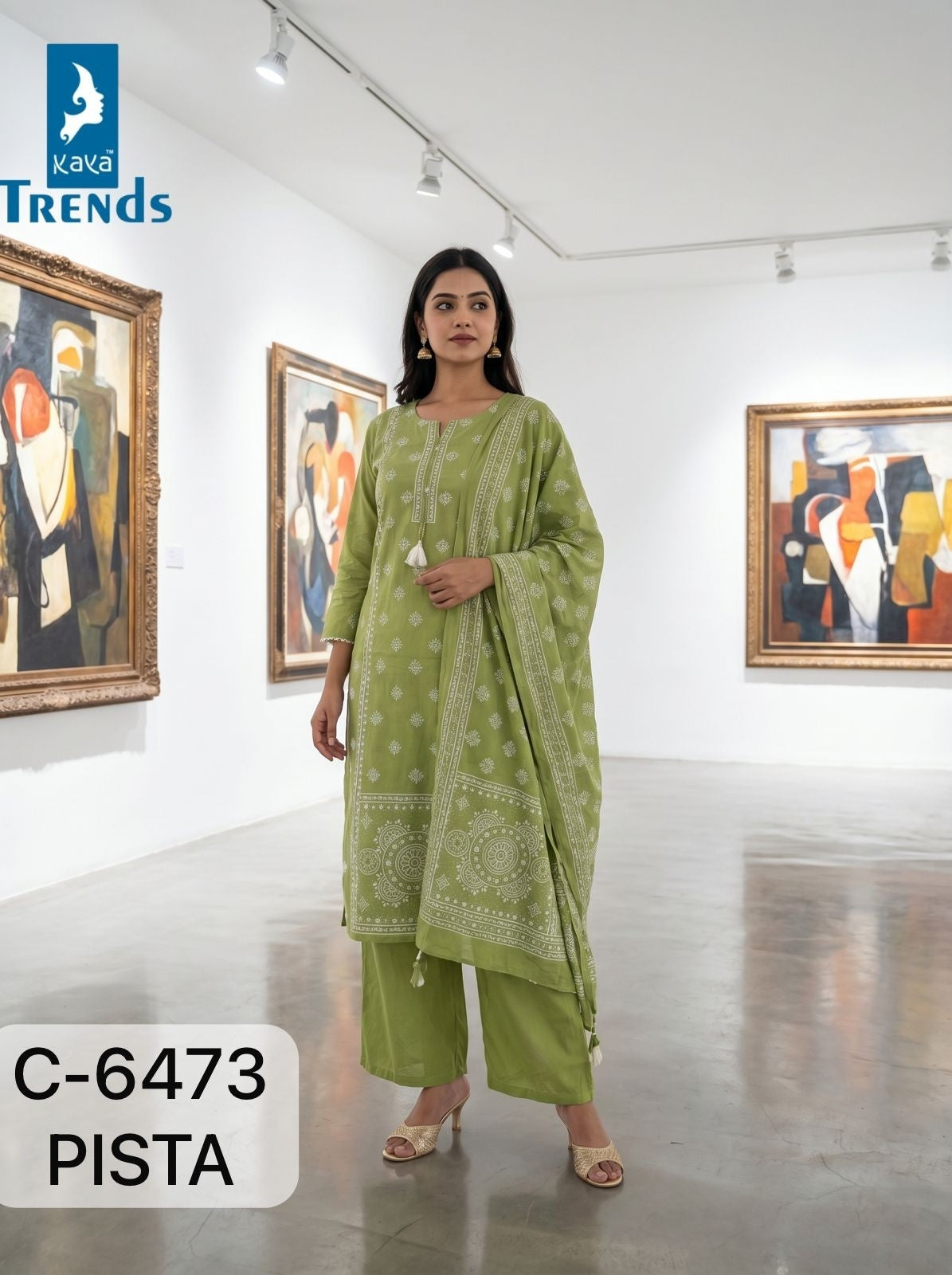 C 6473 Kaya Trends Cotton Readymade Pant Style Suits Exporter India