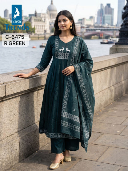 C 6475 Kaya Trends Cotton Readymade Anarkali Suits Wholesaler India