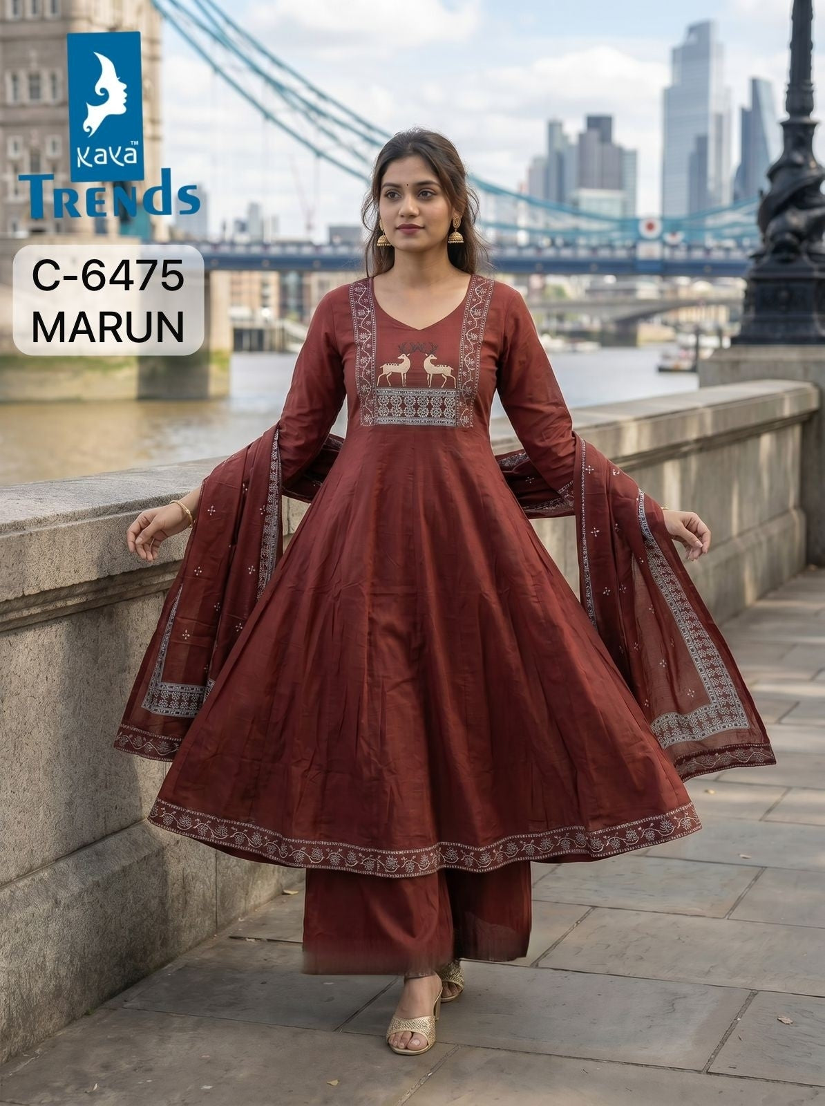 C 6475 Kaya Trends Cotton Readymade Anarkali Suits Wholesaler India