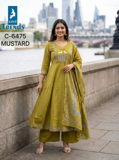 C 6475 Kaya Trends Cotton Readymade Anarkali Suits Wholesaler India