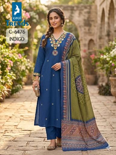 C 6476 Kaya Trends Dhabu Cotton Readymade Pant Style Suits Wholesale Price