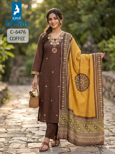 C 6476 Kaya Trends Dhabu Cotton Readymade Pant Style Suits Wholesale Price