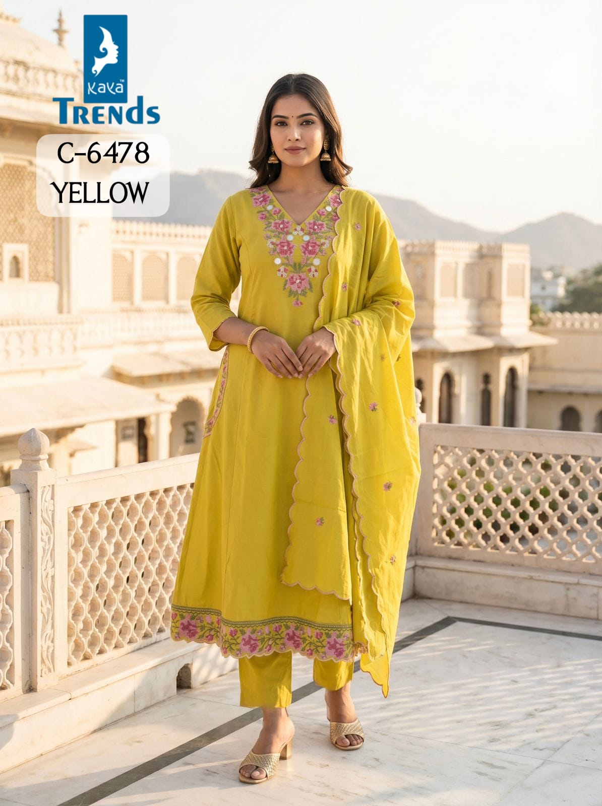 C 6478 Kaya Trends Cotton Readymade Anarkali Suits Wholesaler Ahmedabad