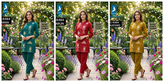 C 6484 Kaya Trends Rayon Co Ord Set Wholesale