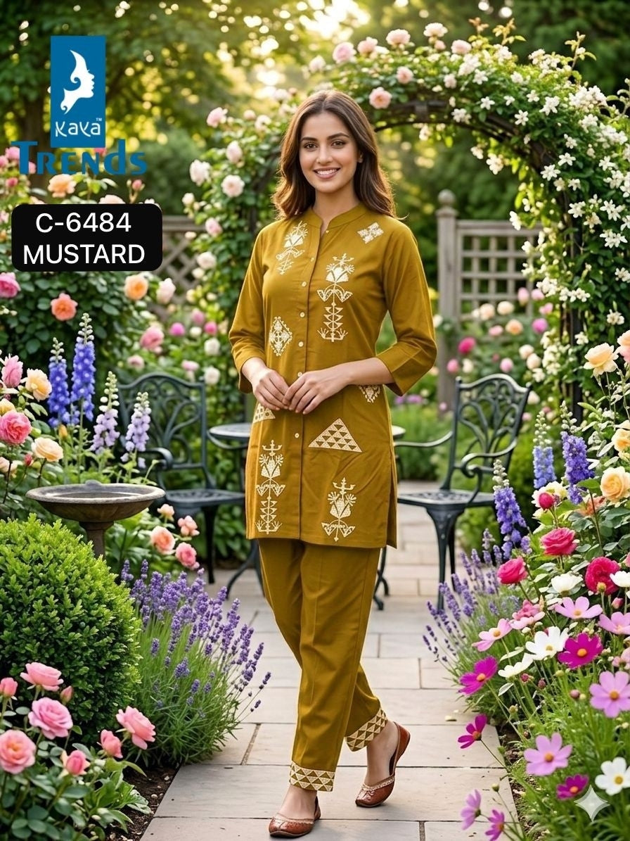 C 6484 Kaya Trends Rayon Co Ord Set Wholesale