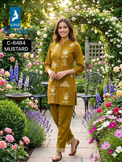 C 6484 Kaya Trends Rayon Co Ord Set Wholesale