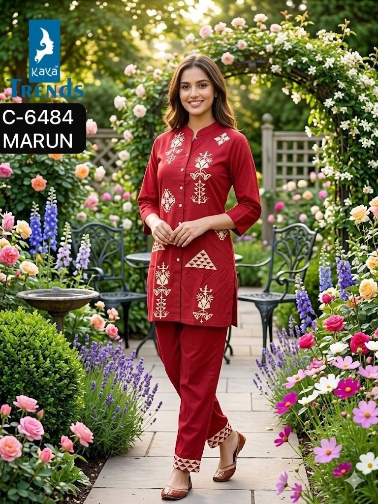 C 6484 Kaya Trends Rayon Co Ord Set Wholesale