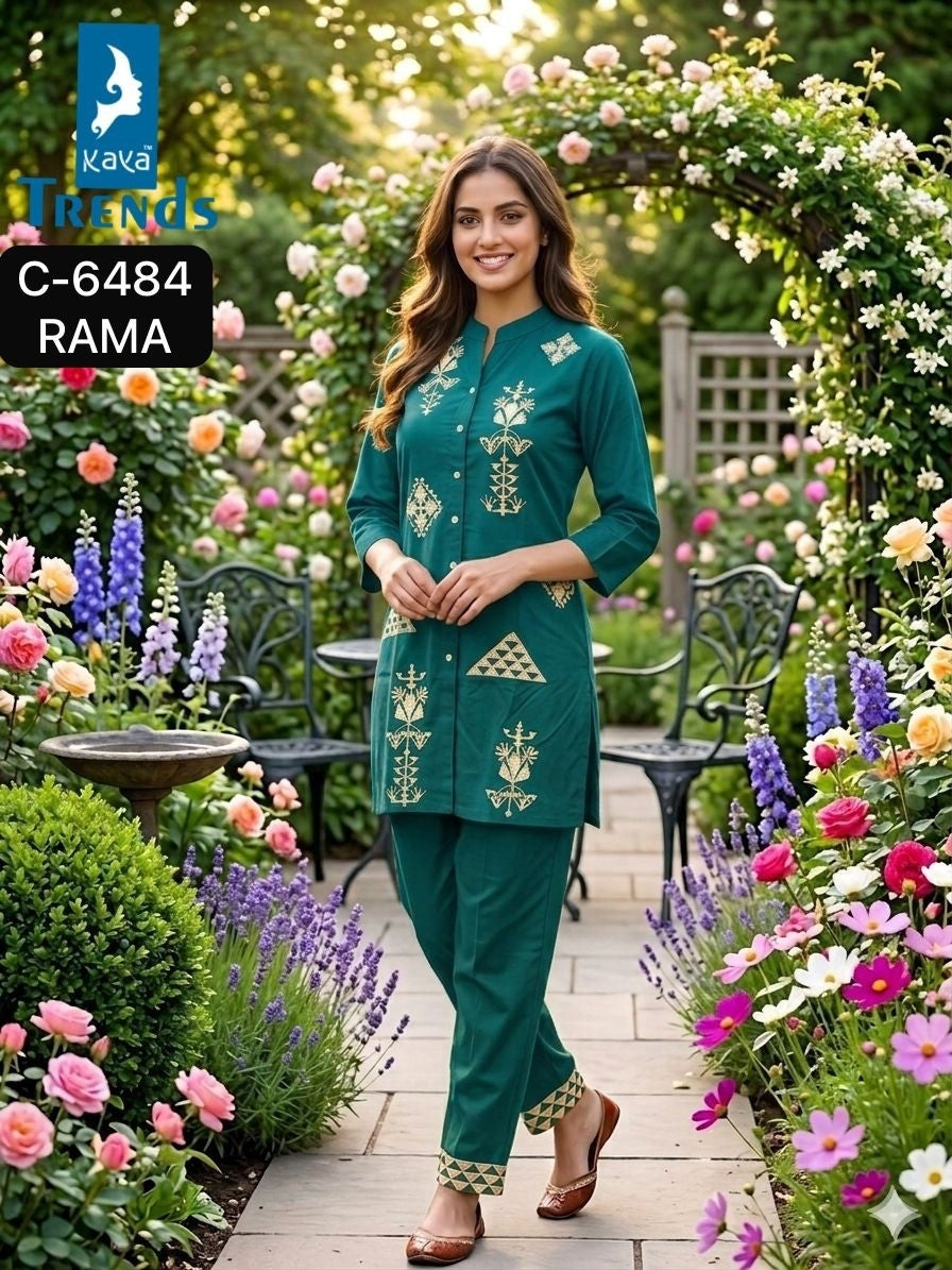 C 6484 Kaya Trends Rayon Co Ord Set Wholesale