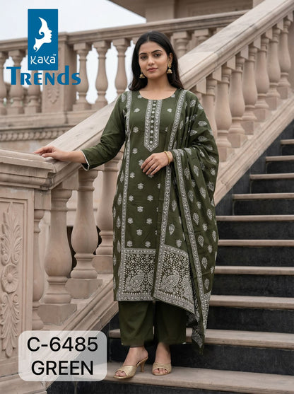 C 6485 Kaya Trends Readymade Cotton Pant Suits Manufacturer