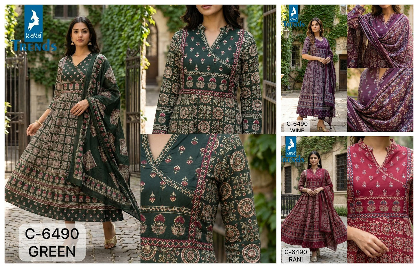 C 6490 Kaya Trends Readymade Anarkali Suits Wholesale Rate