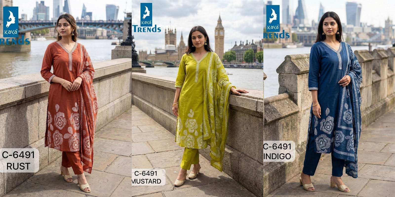 C 6491 Kaya Trends Readymade Cotton Pant Suits Wholesaler