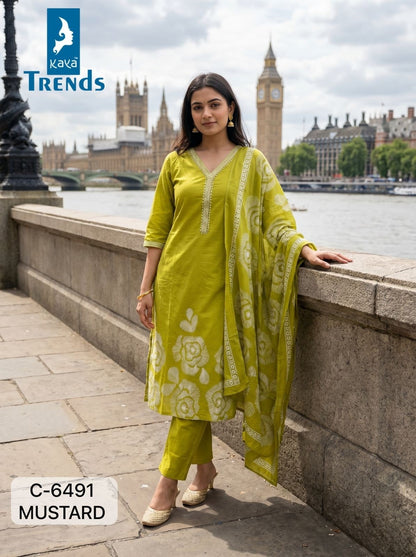 C 6491 Kaya Trends Readymade Cotton Pant Suits Wholesaler
