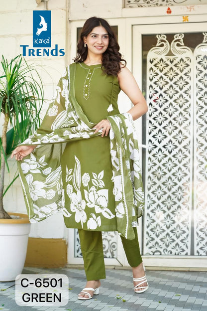 C 6501 Kaya Trends Readymade Cotton Pant Suits Supplier
