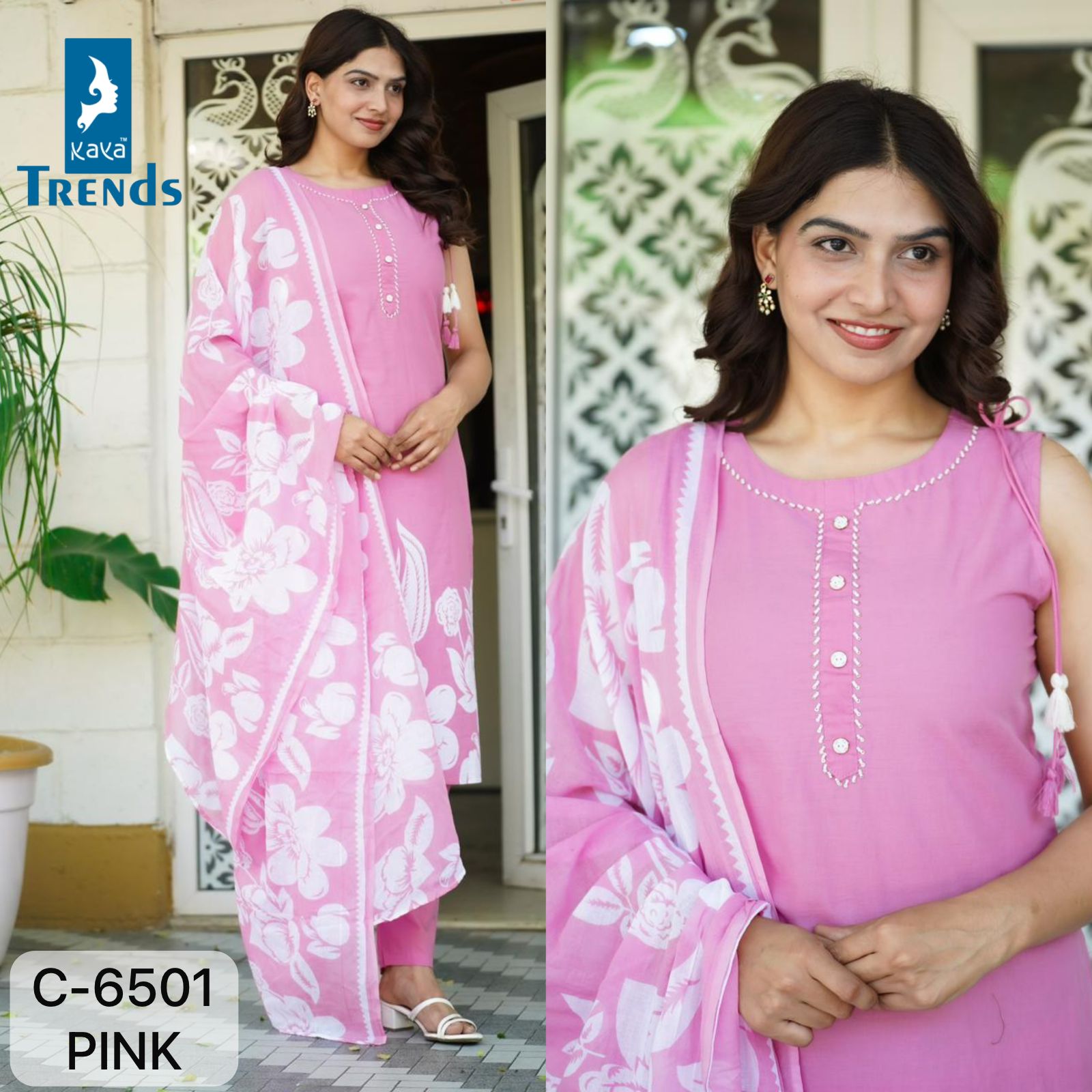 C 6501 Kaya Trends Readymade Cotton Pant Suits Supplier