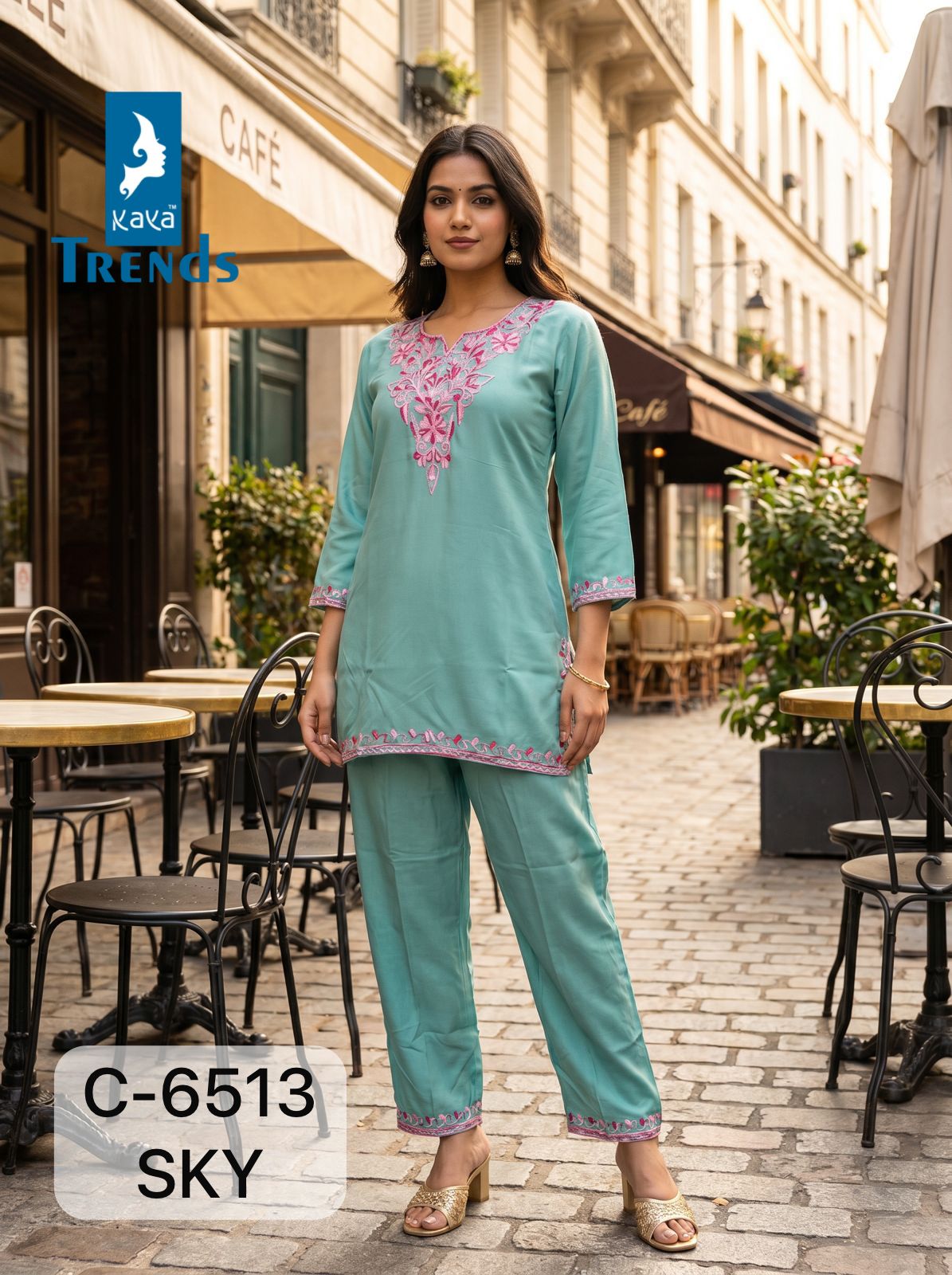 C 6513 Kaya Trends Rayon Co Ord Set Manufacturer Gujarat