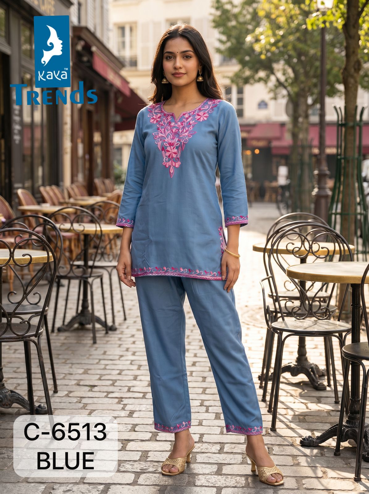 C 6513 Kaya Trends Rayon Co Ord Set Manufacturer Gujarat