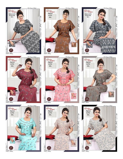 Length 60 Alpine Ruchee Fashion Night Gowns Manufacturer Gujarat