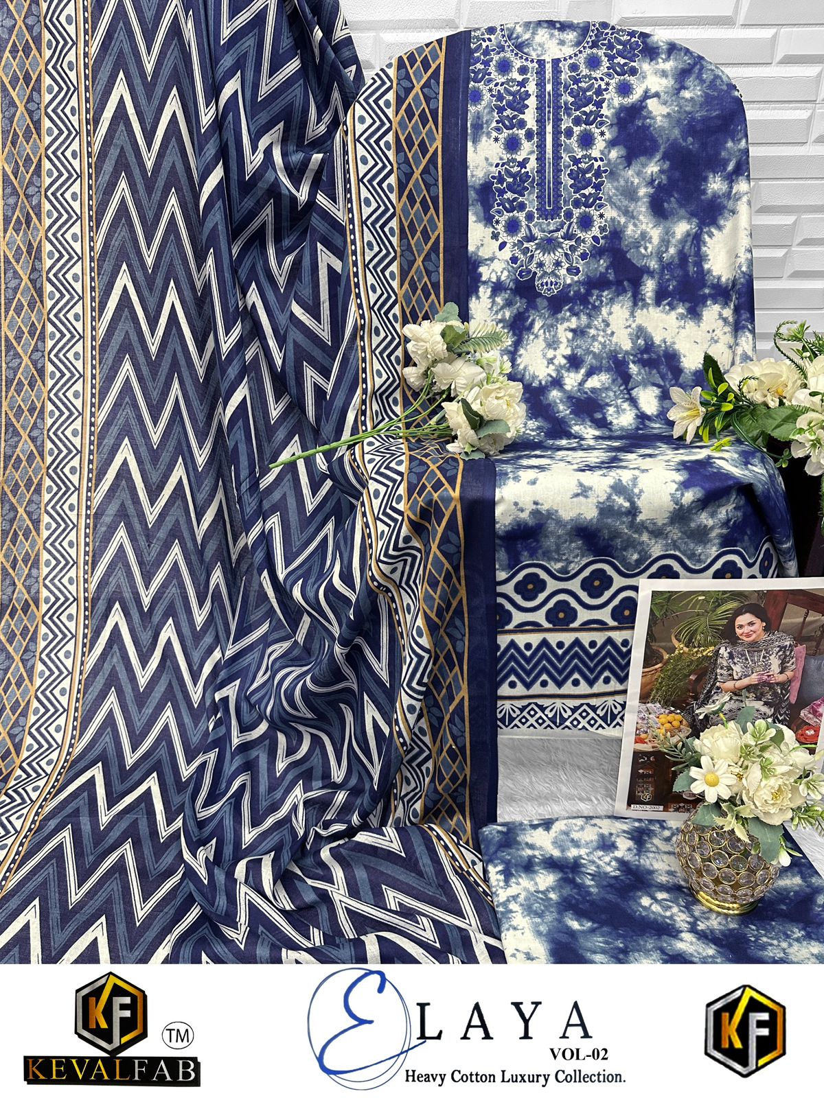 Elaya Vol 2 Heavy Cotton Luxury Collection Open pic Keval Fab Karachi Salwar Suits Supplier