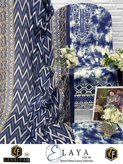 Elaya Vol 2 Heavy Cotton Luxury Collection Open pic Keval Fab Karachi Salwar Suits Supplier