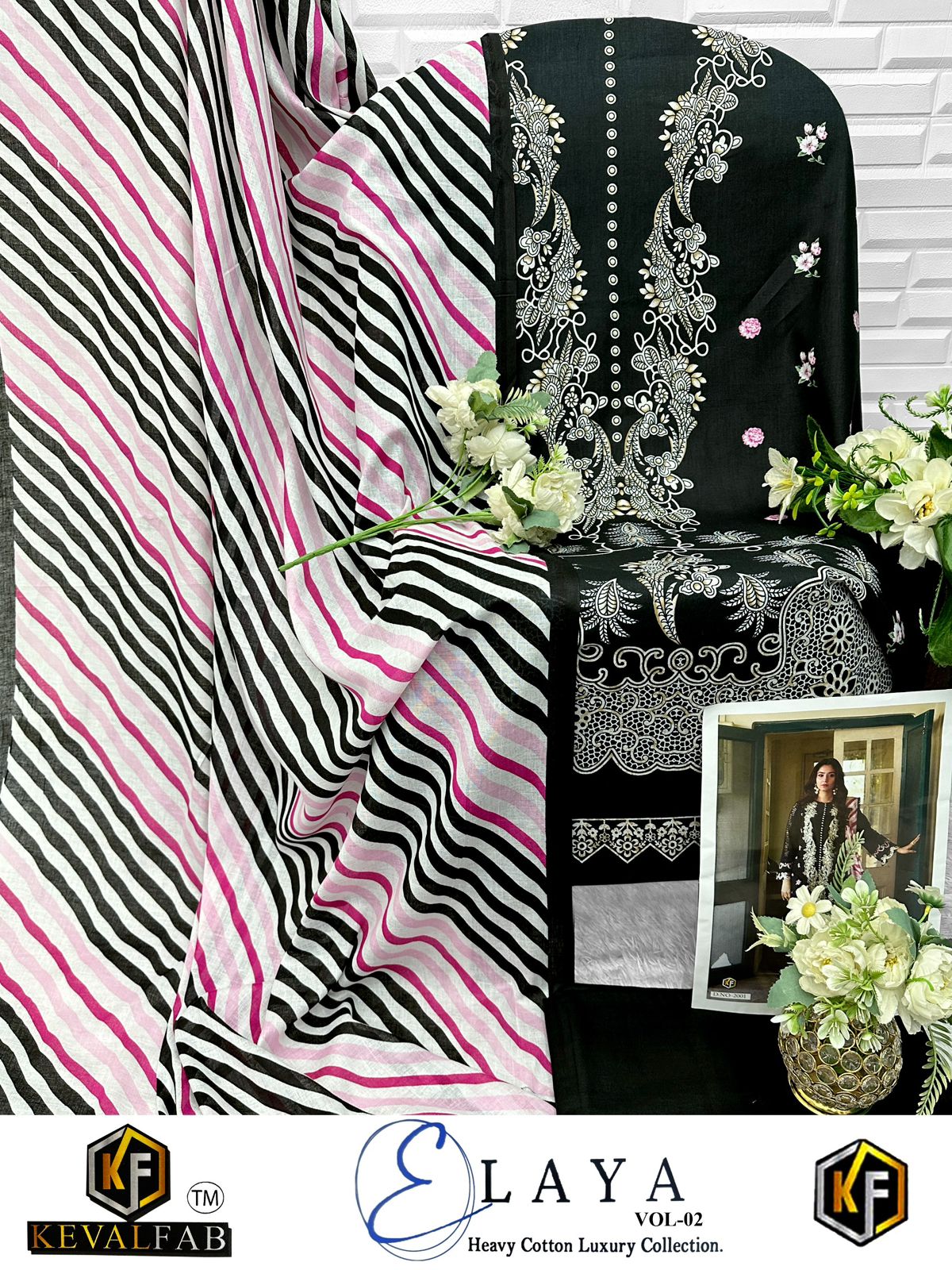 Elaya Vol 2 Heavy Cotton Luxury Collection Open pic Keval Fab Karachi Salwar Suits Supplier