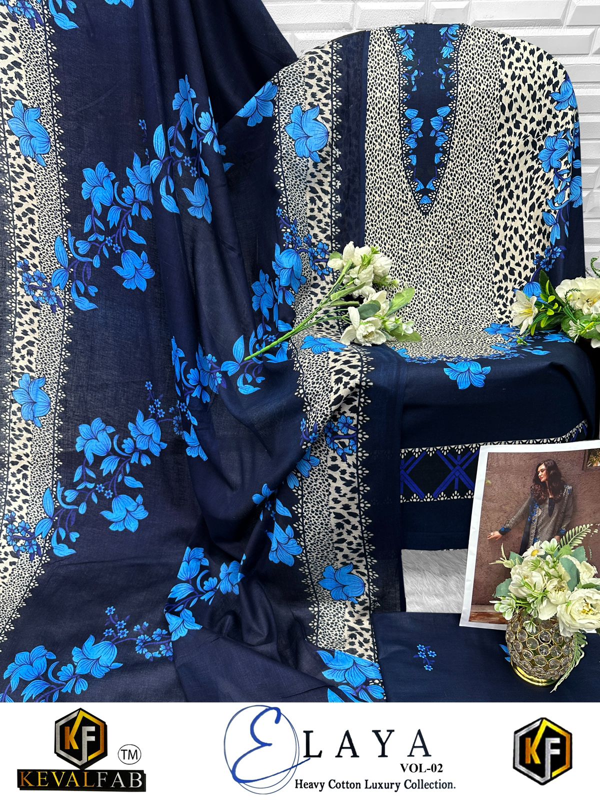 Elaya Vol 2 Heavy Cotton Luxury Collection Open pic Keval Fab Karachi Salwar Suits Supplier