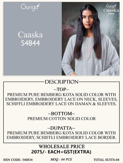 Caaska S4844 Ganga Bemberg Pant Style Suits Wholesale Rate