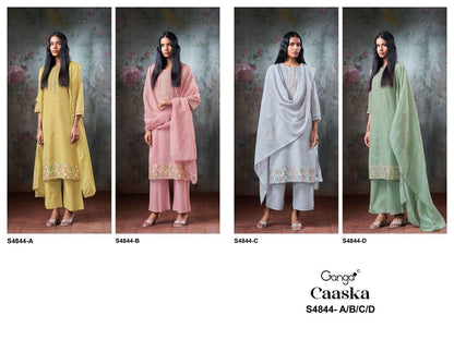 Caaska S4844 Ganga Bemberg Pant Style Suits Wholesale Rate